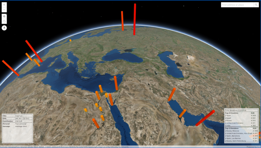 Cloud geospatial application ArcGIS screenshot